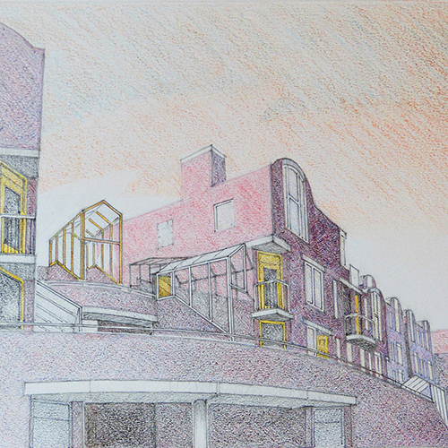 Jaren 70 woning, Dordrecht, Tekening